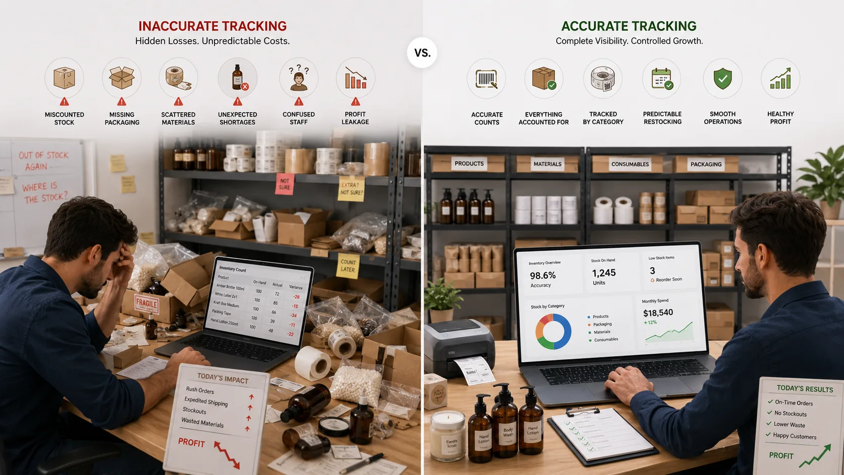 Approximate tracking hides cost; accurate tracking shows margin and controlled growth.