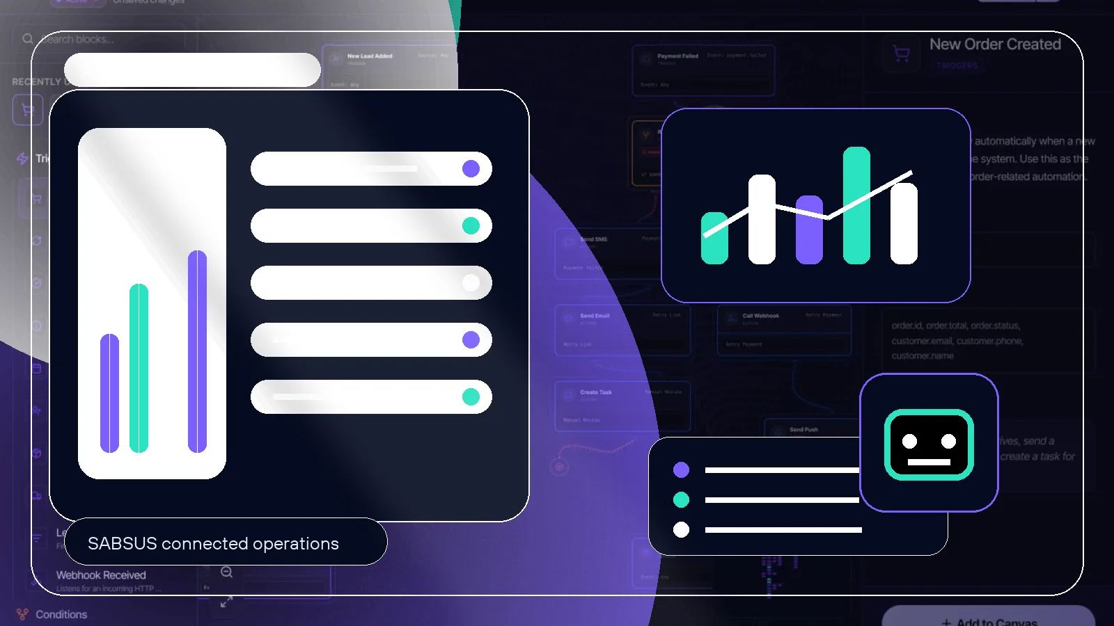 SABSUS AI assistant connected with orders, CRM and tasks