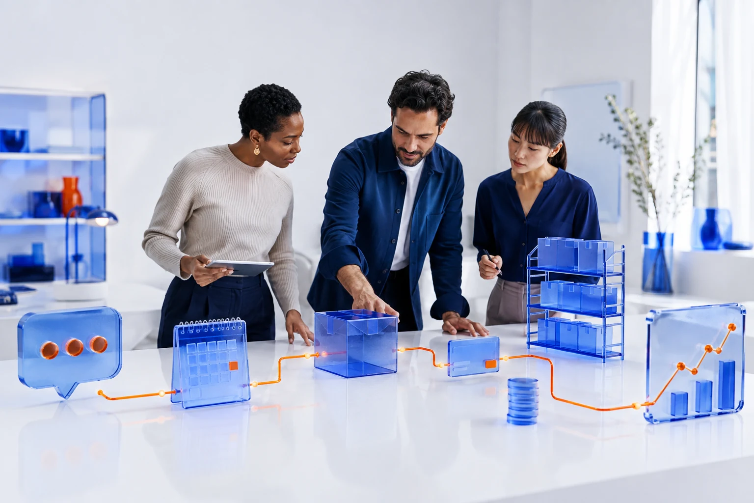 SABSUS business team mapping a connected workflow